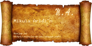 Mikula Arián névjegykártya